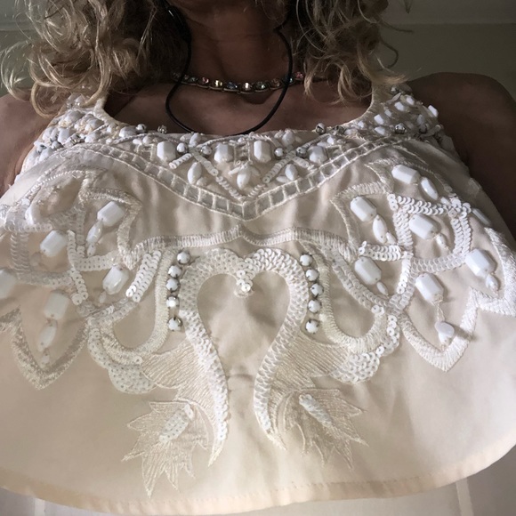 Marciano maxi dress fully lined with a creamy top - Picture 2 of 5